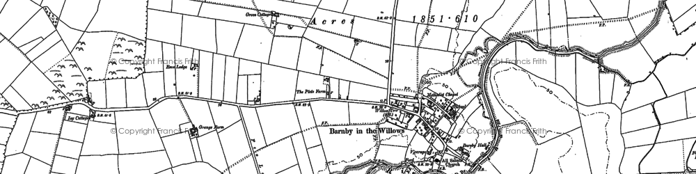 Old map of Barnby in the Willows in 1886