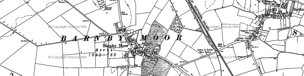 Old map of Barnby Fox Covert in 1885