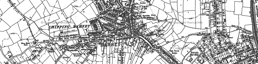 Old map of Barnet in 1913