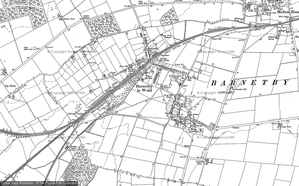 Old Map of Barnetby le Wold, 1886 in 1886