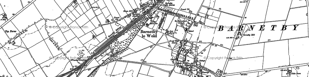 Old map of Barnetby le Wold in 1886