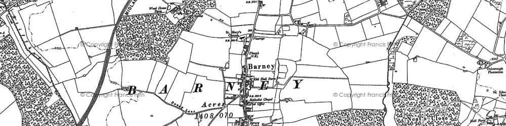 Old map of Barney in 1885