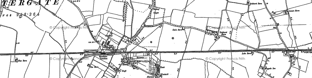 Old map of Barnham in 1847