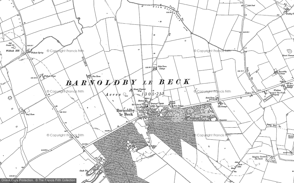 Old Map of Historic Map covering Bradley Gairs in 1887