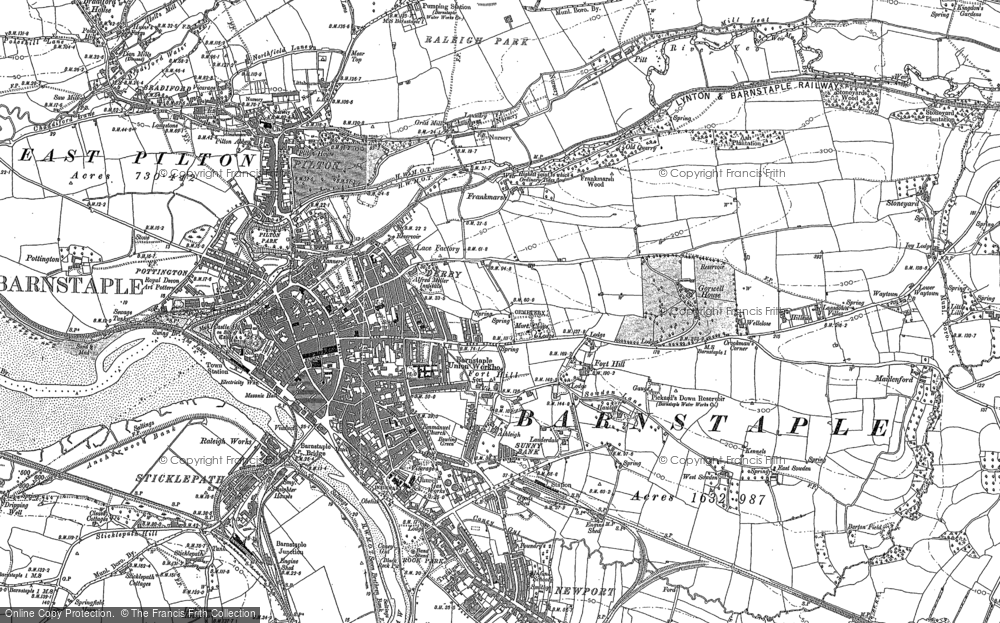 Old Map of Barnstaple, 1885 - 1886 in 1885
