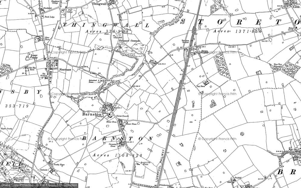 Old Map of Barnston, 1898 - 1909 in 1898