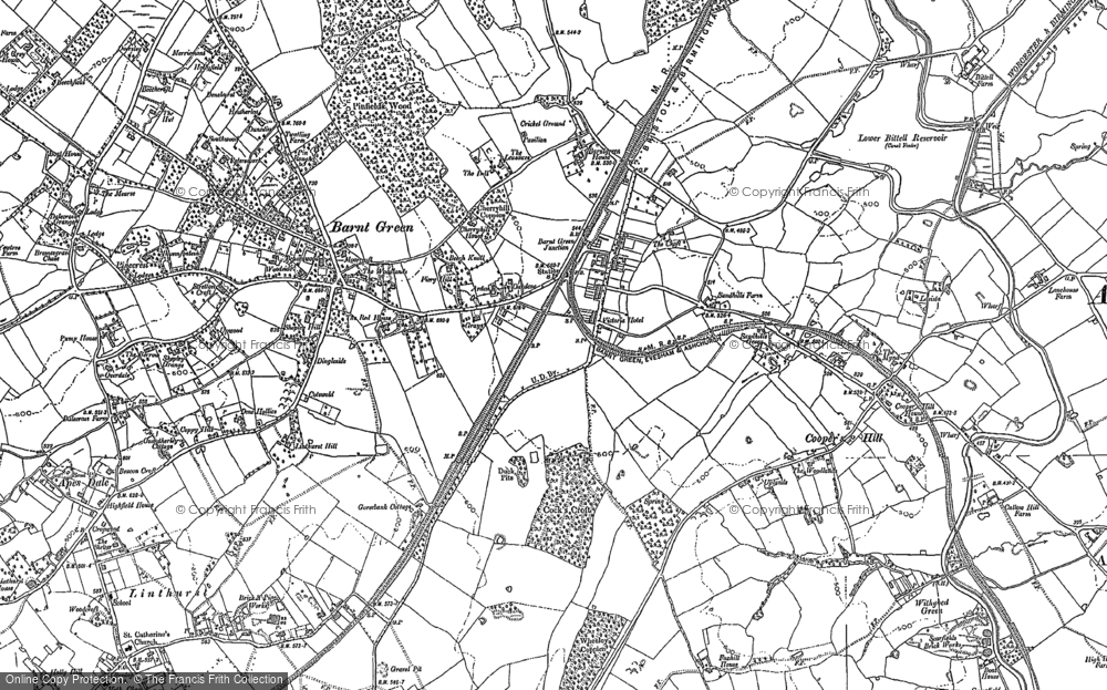 Old Map of Barnt Green, 1883 in 1883
