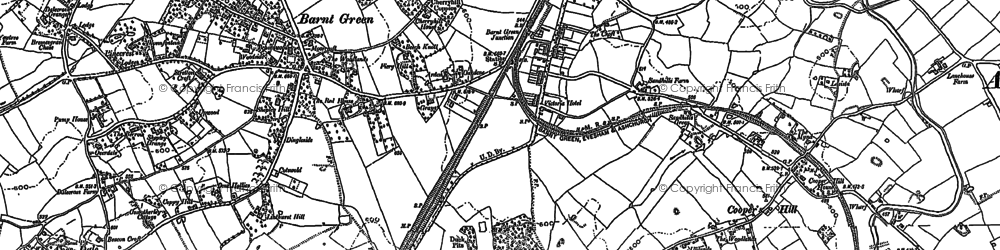 Old map of Barnt Green in 1883