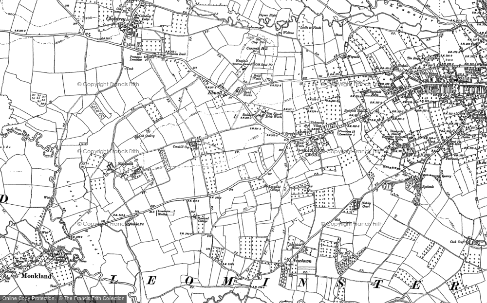 Old Map of Barons' Cross, 1885 in 1885