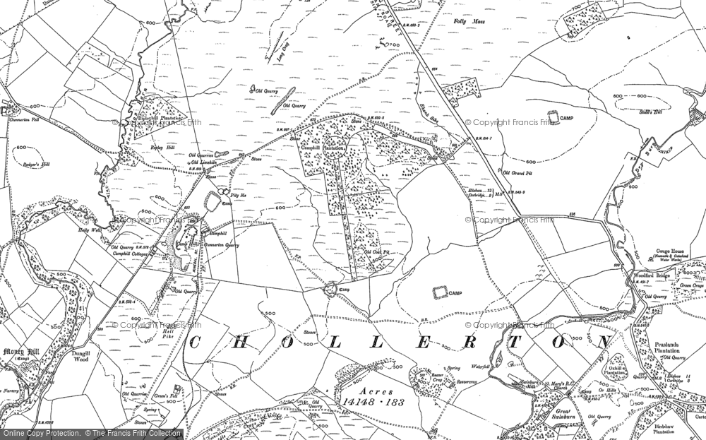 Old Map of Barrasford Park, 1895 - 1896 in 1895