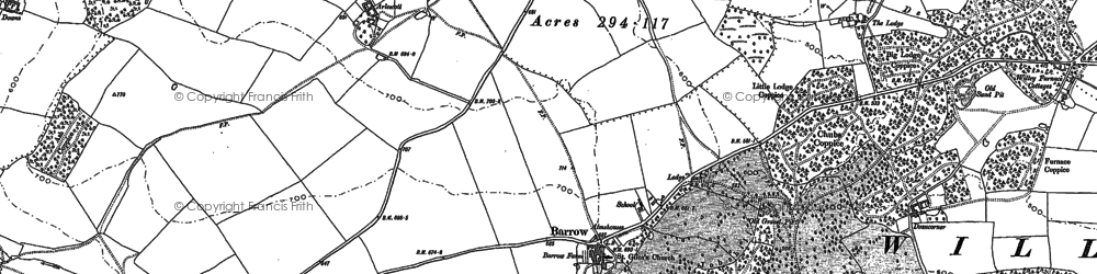 Old map of Barrow in 1882