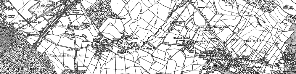 Old map of Spittal Houses in 1890