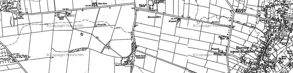 Old map of Barrow Mere in 1886