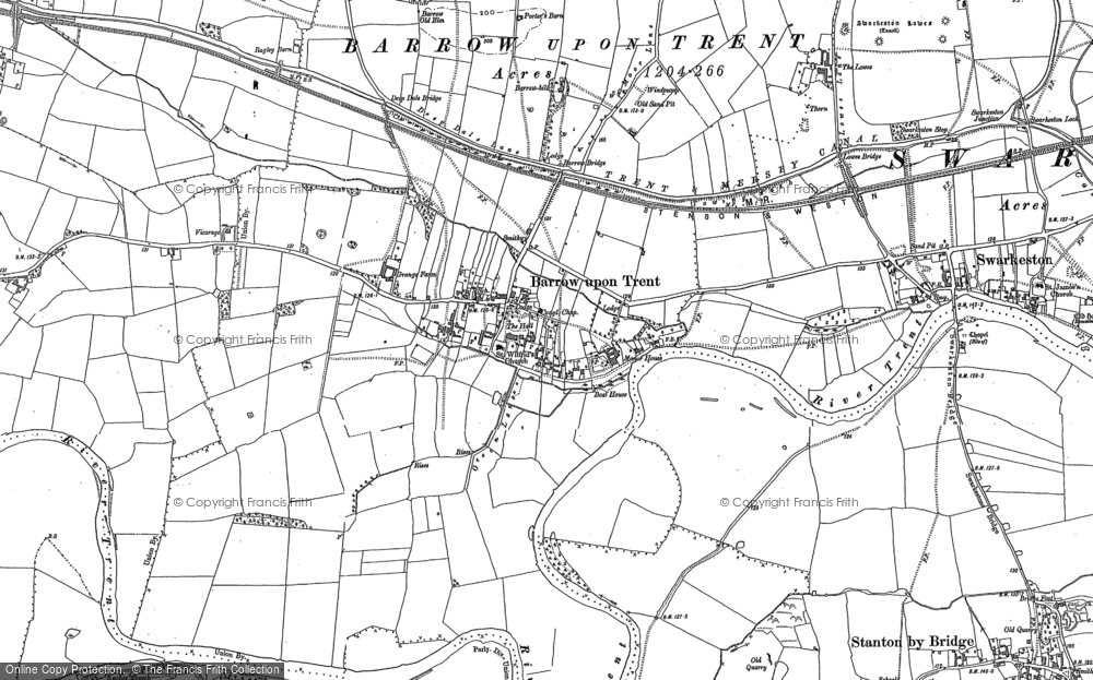 Old Map of Barrow upon Trent, 1881 - 1899 in 1881
