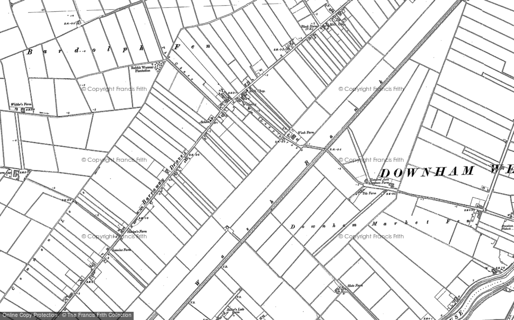 Old Map of Barroway Drove, 1886 in 1886