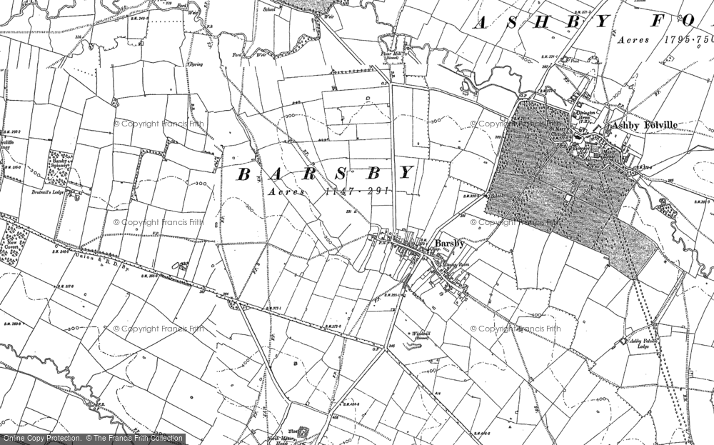 Old Map of Barsby, 1884 in 1884