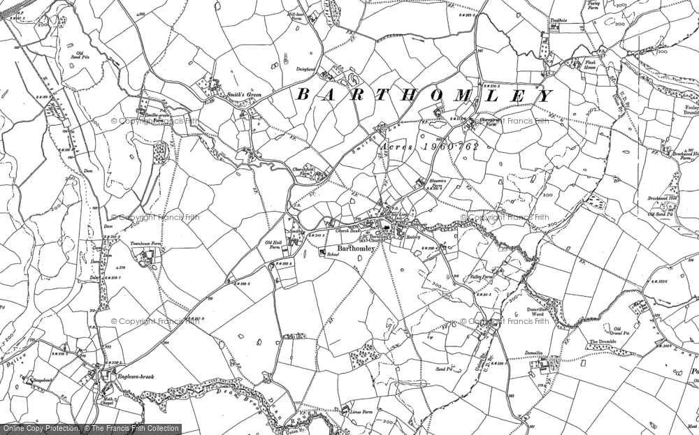 Old Map of Barthomley, 1908 in 1908