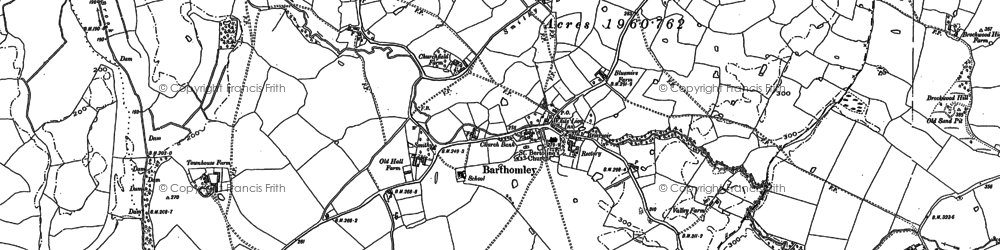 Old map of Barthomley in 1908