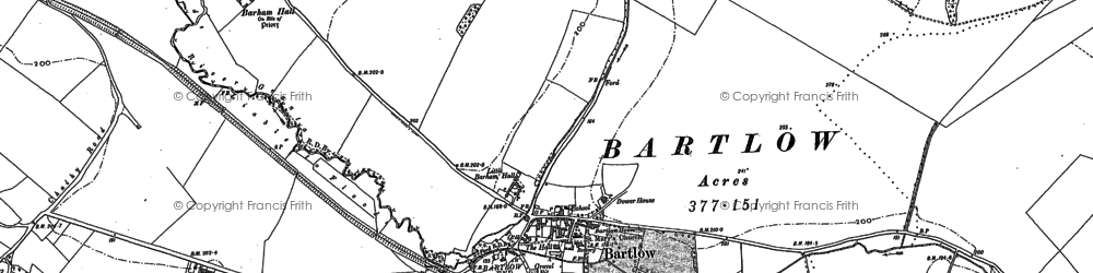 Old map of Bartlow Hills in 1901