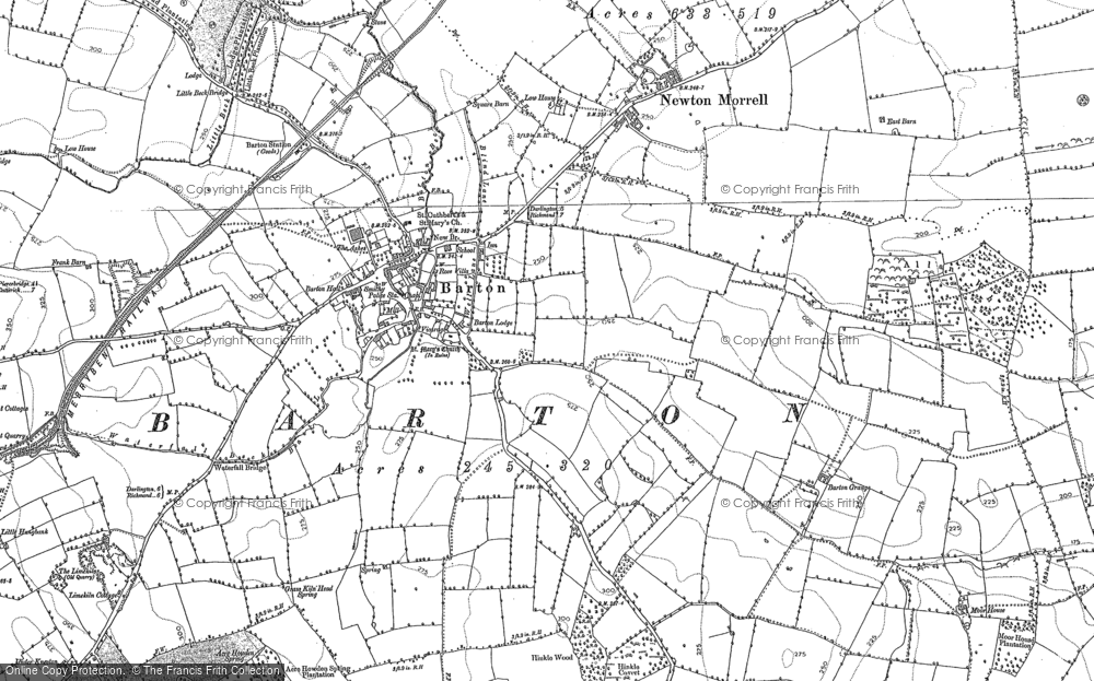 Old Map of Historic Map covering Brettanby Manor in 1892