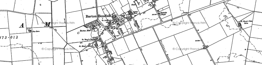 Old map of Barton Bendish in 1883