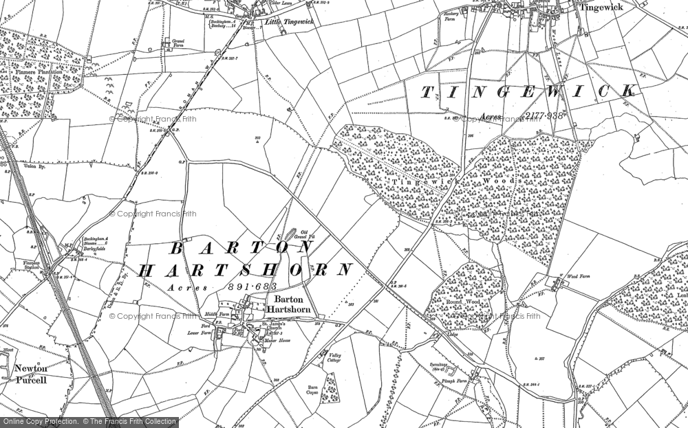Old Map of Barton Hartshorn, 1898 - 1938 in 1898