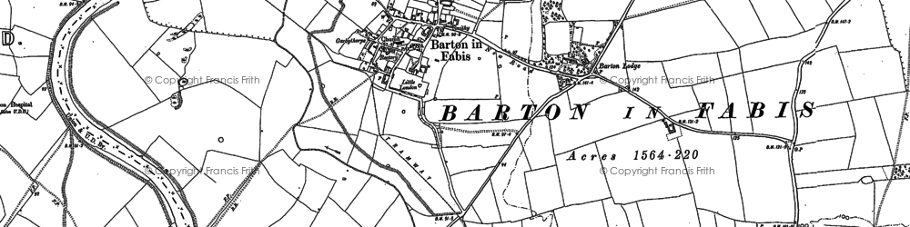 Old map of Barton in Fabis in 1883