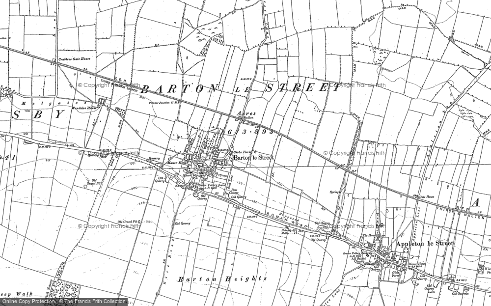 Old Map of Barton-le-Street, 1889 - 1890 in 1889