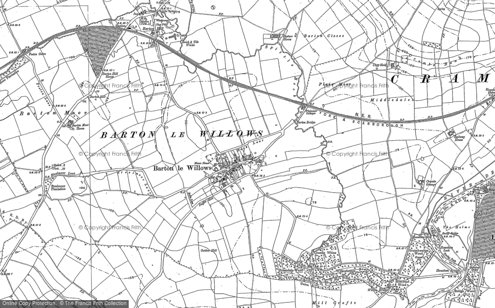 Old Map of Barton-le-Willows, 1891 in 1891