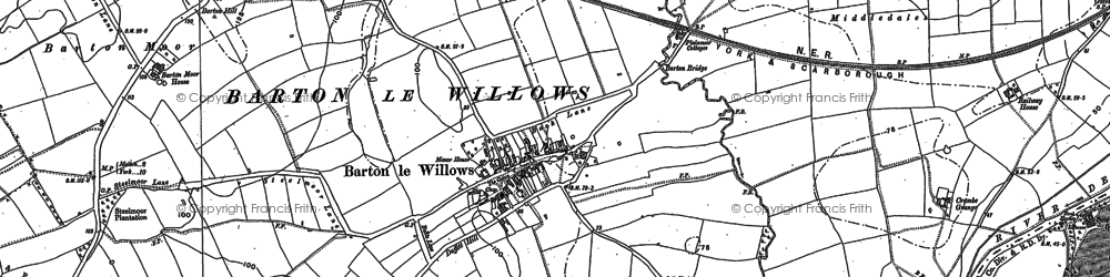 Old map of Barton-le-Willows in 1891