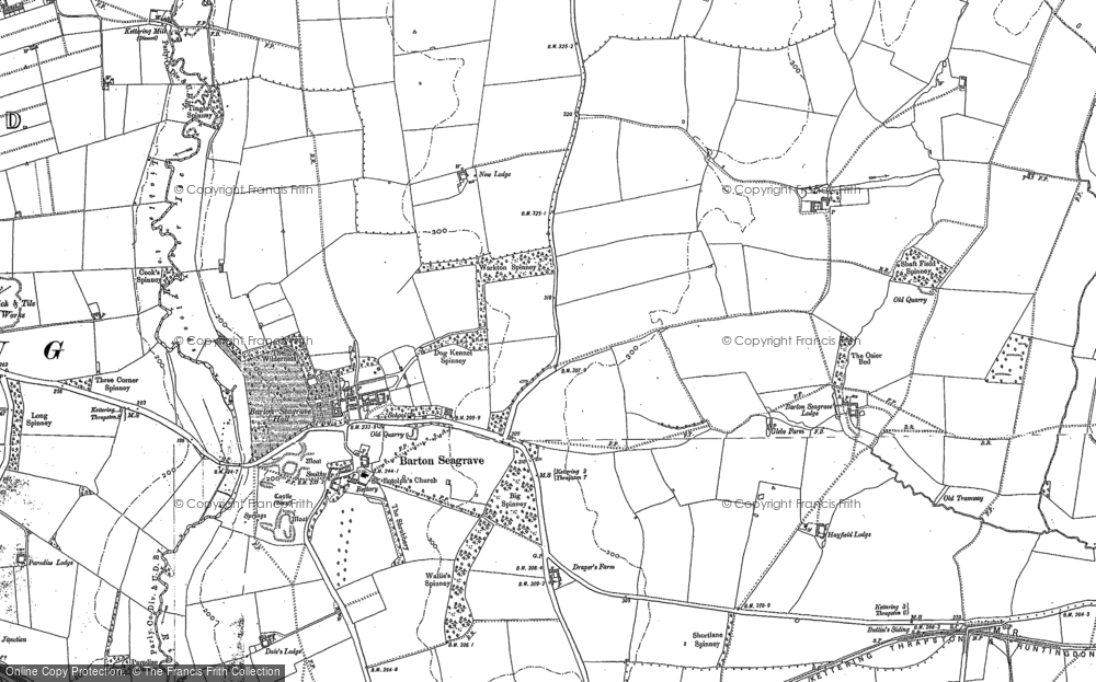 Old Map of Barton Seagrave, 1884 - 1885 in 1884
