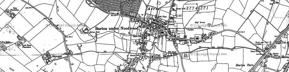 Old map of Barton-under-Needwood in 1882