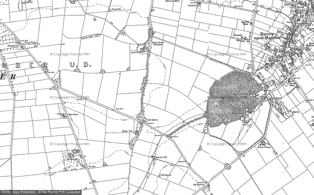 Old Map of Historic Map covering Barrow Grange in 1886