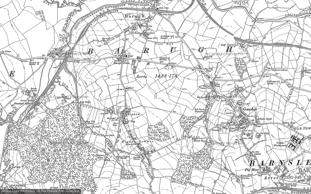 Old Map of Barugh Green, 1851 - 1891 in 1851
