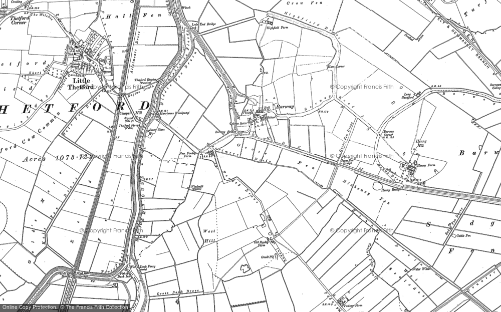 Old Map of Historic Map covering Padney in 1886
