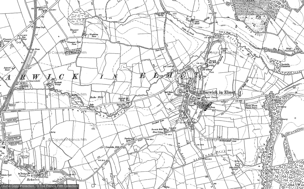 Old Map of Barwick in Elmet, 1891 in 1891