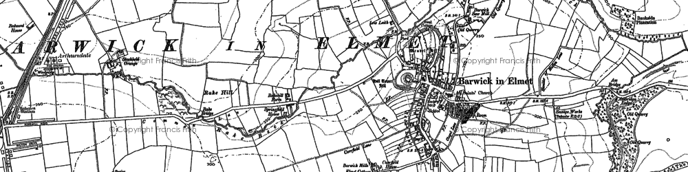 Old map of Barwick in Elmet in 1891