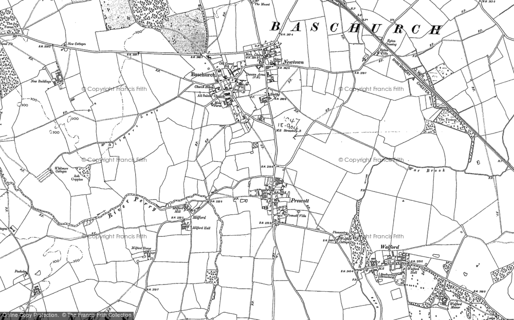 Old Map of Historic Map covering Boreatton Moss in 1880