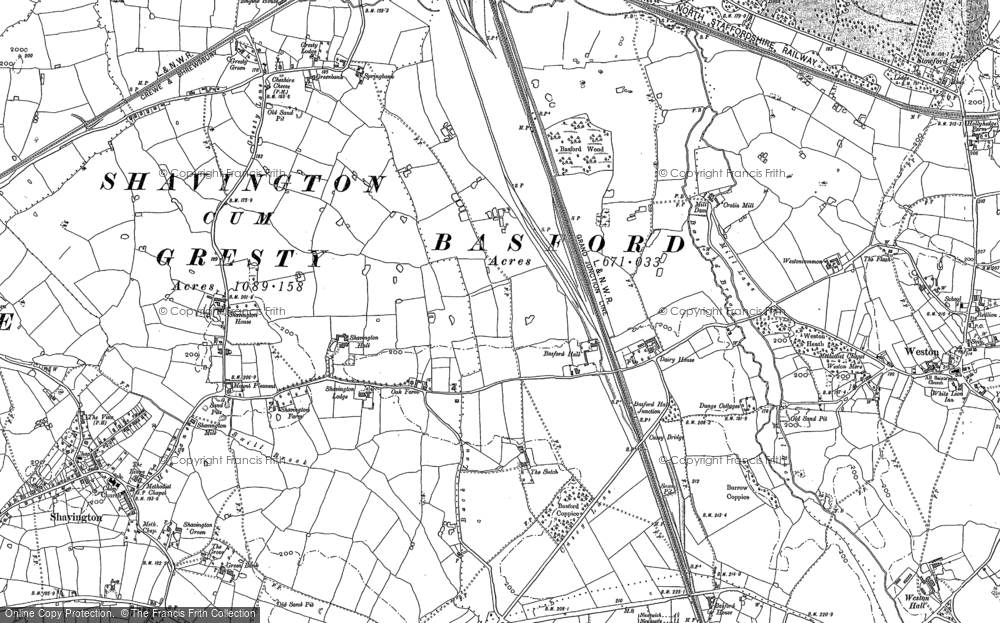 Old Map of Basford Hall, 1897 - 1908 in 1897