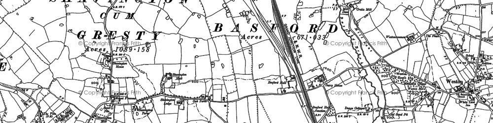 Old map of Basford Hall in 1897