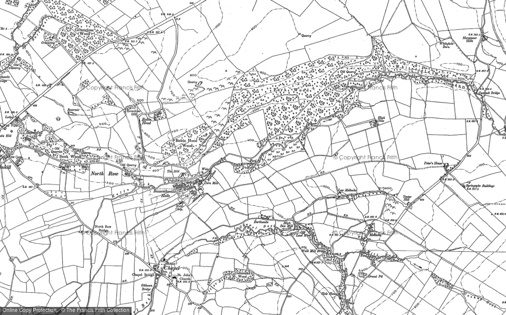 Old Map of Historic Map covering Brocklecrag in 1898