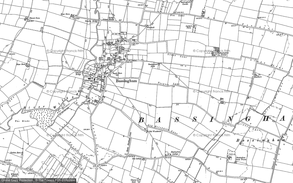Old Map of Bassingham, 1886 - 1904 in 1886