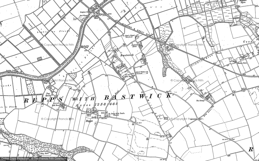 Old Map of Bastwick, 1880 - 1883 in 1880