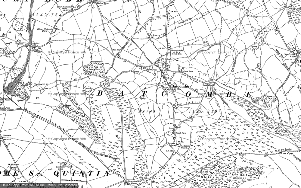 Old Map of Batcombe, 1887 in 1887