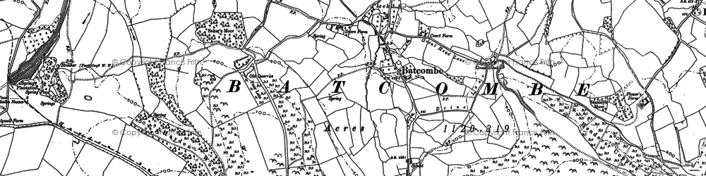 Old map of Batcombe in 1887