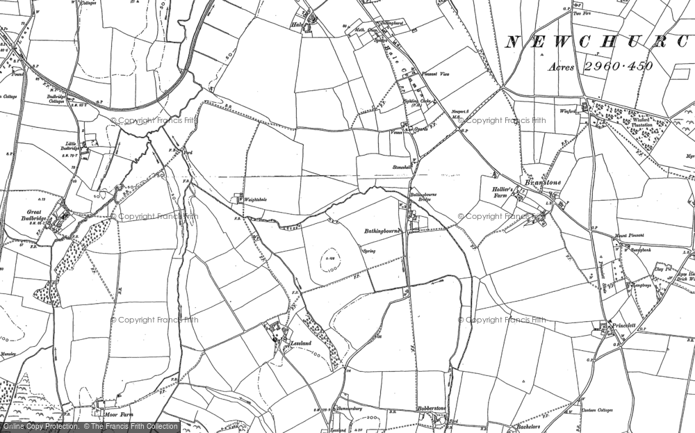 Old Map of Bathingbourne, 1896 - 1907 in 1896