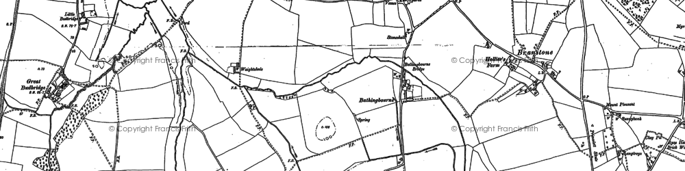Old map of Bathingbourne in 1896