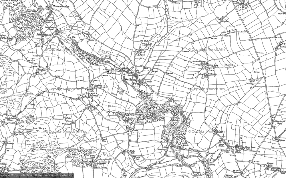 Old Map of Historic Map covering Kingbeare in 1882