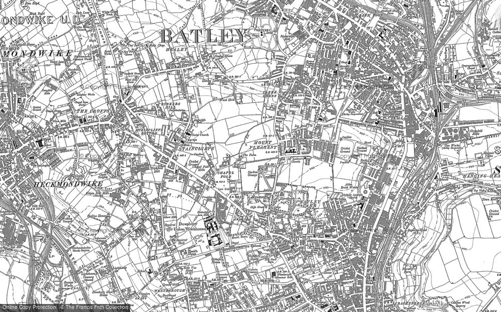 Old Map of Batley Carr, 1892 in 1892