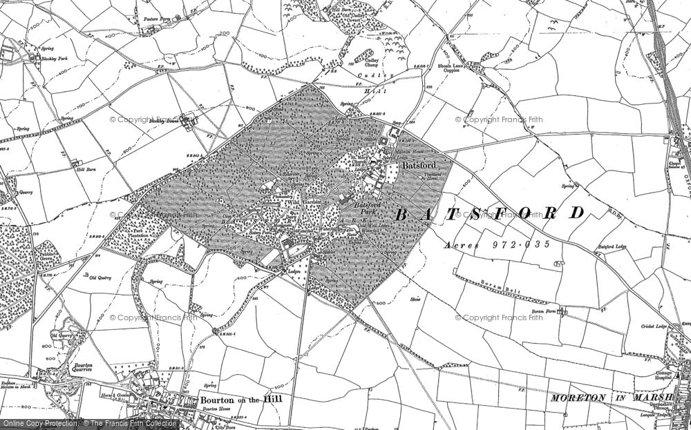 Old Map of Batsford, 1900 in 1900
